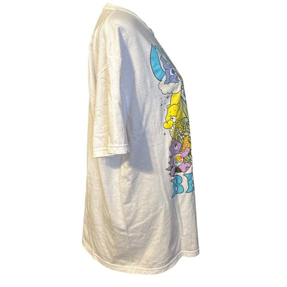 Care Bears Graphic T-Shirt White XL Floral Rainbow Bears Print - Picture 3 of 6